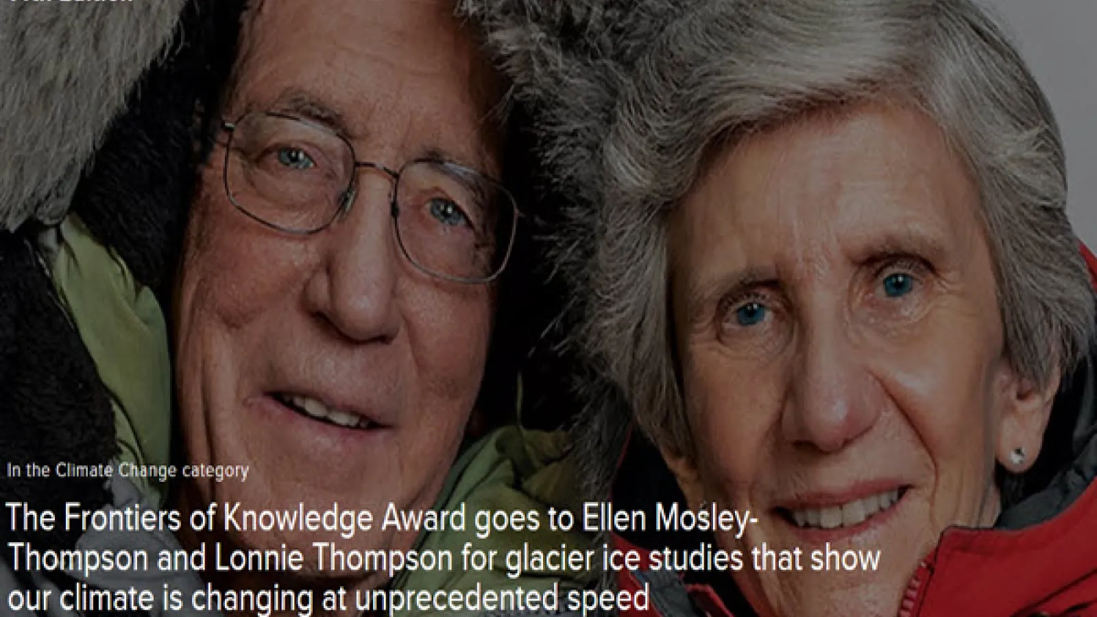 Ellen and Lonnie Frontiers of knoeledge award