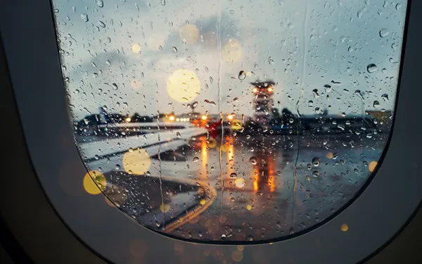 Stock photo - weather out airplane window
